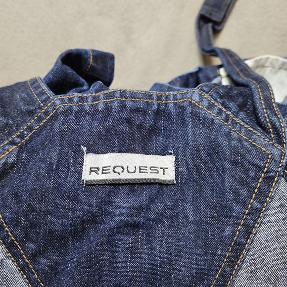 Vintage Classic Women's Denim Short Overalls - Dark Blue Sz Med - Picture 6 of 12